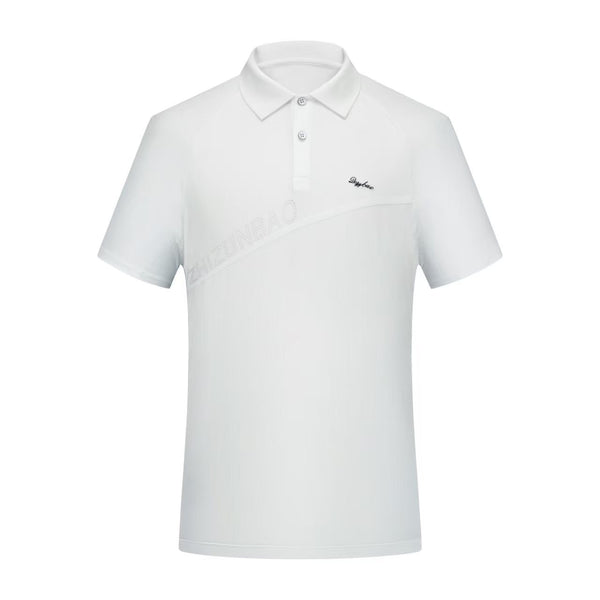 SummerMen's white breathable Golf Polo